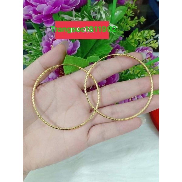 bông tai mạ vàng đường kinh 6,5cm