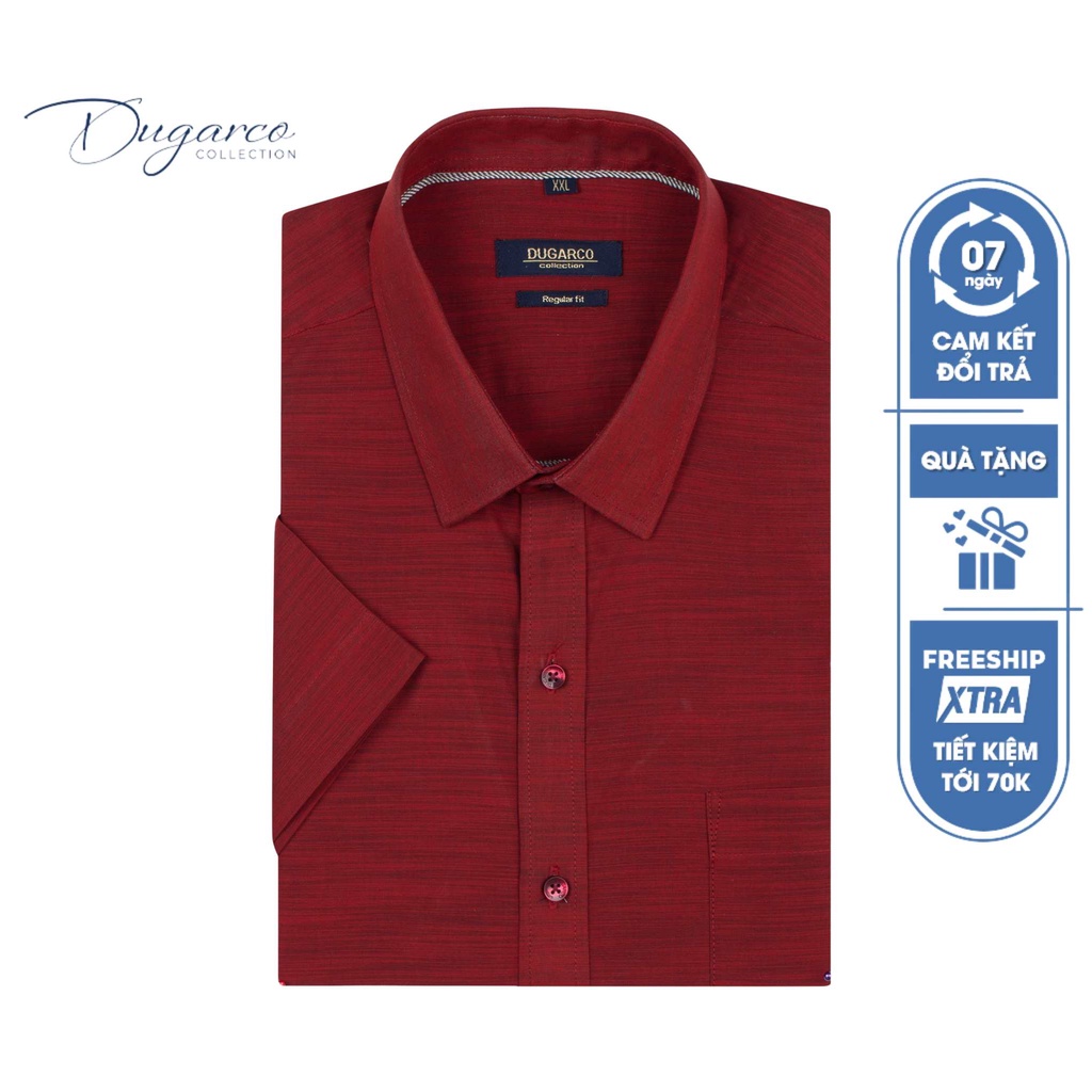 Áo sơ mi DUGARCO nam tay ngắn dáng Regular fit, chất liệu cotton cao cấp 92SMS21112