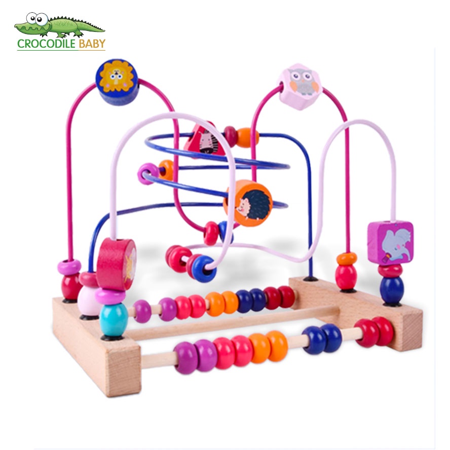 Đồ Chơi Luồn Hạt Mê Cung Bằng Gỗ Dành Cho Trẻ Em