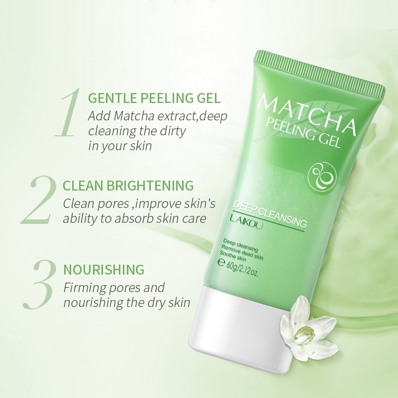 Gel tẩy tế bào chết LAIKOU anh đào/ hoa cúc/ trà xanh 60g làm sạch lỗ chân lông