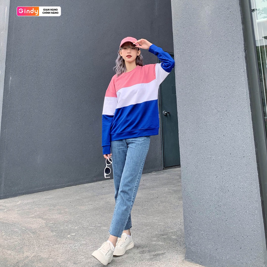 Áo nỉ Sweater Nữ GINDY áo Hoodie Form Rộng Dài Tay Vải Nỉ Da Cá Dày Dặn Phong Cách Ulzzang Thời Trang Thu Đông A9106