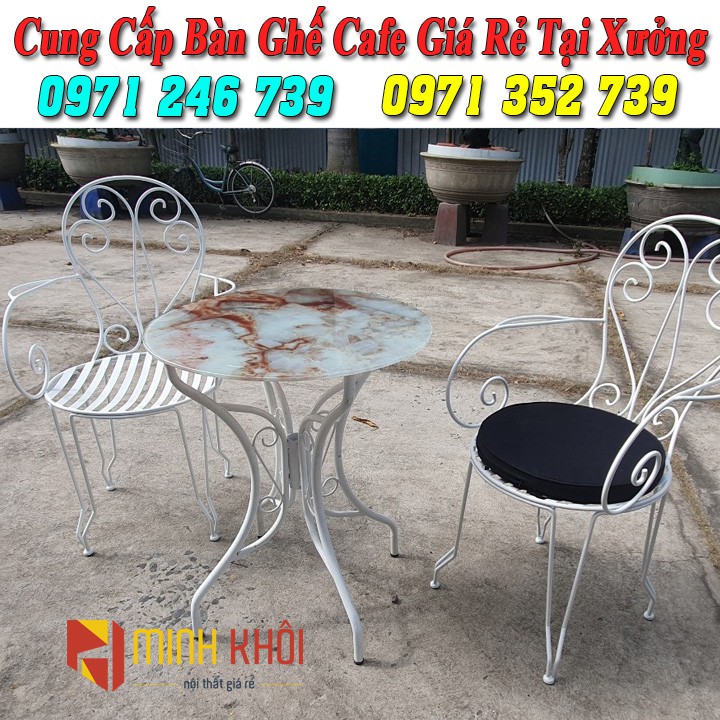 Bộ bàn ghế sắt cafe mỹ nghệ ngoài trời giá xưởng