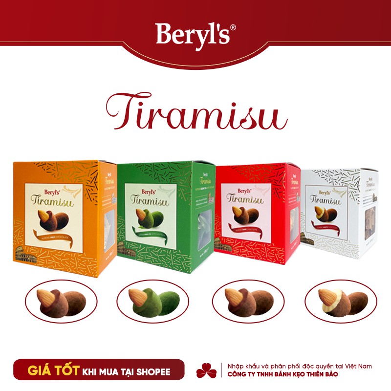 [BEST SELLER] Chocolate Beryl's TIRAMISU 4 vị 100G