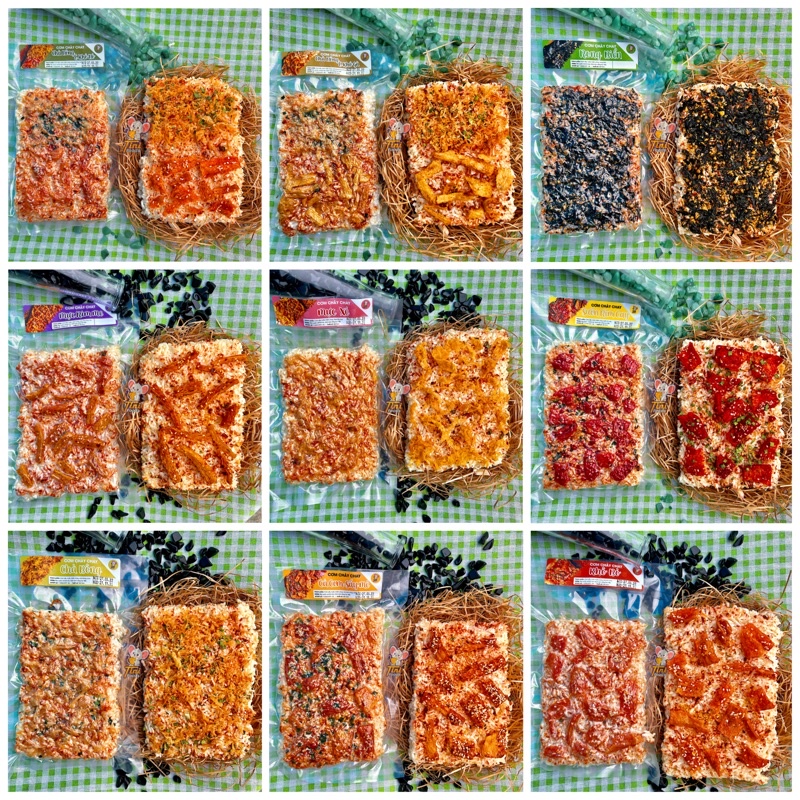 [ SIÊU RẺ ] CƠM CHÁY CHÀ BÔNG CHAY MIX 12 LOẠI TOPPING - ĐỦ LOẠI ĂN VẶT CHAY