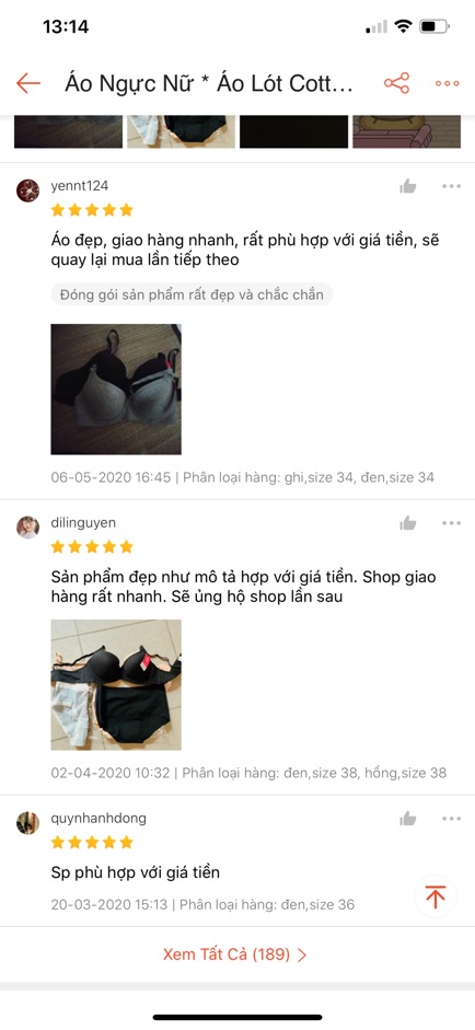 Áo Ngực Nữ * Áo Lót Cotton Đệm Mỏng Nâng Ngực mã 613 | BigBuy360 - bigbuy360.vn