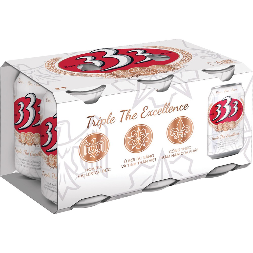 Bia 333 lốc 6 lon x 330ml