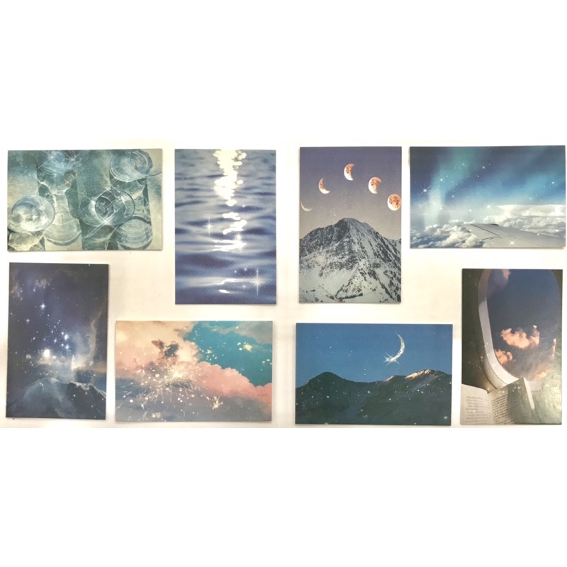 Set 28 tấm LOMO CARD mơ mộng lung linh trời trăng sao bưu thiếp nghệ thuật mini card