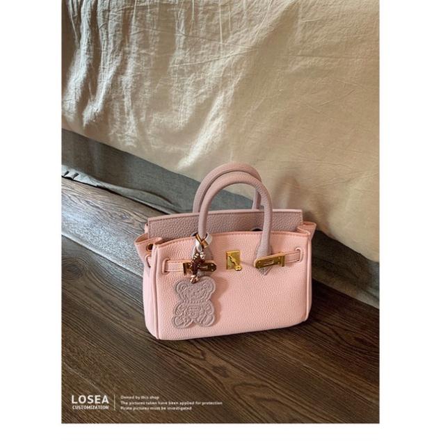 Túi chữ H tag gấu Bikin size 20 chất da togo hàng QC cao cấp