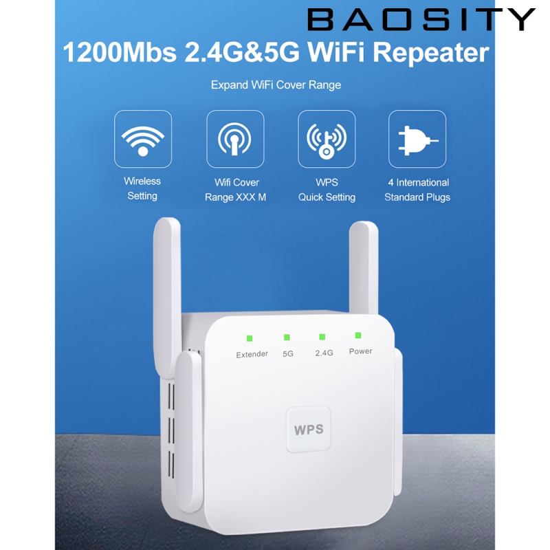 Thiết Bị Khuếch Đại Tín Hiệu Wifi Không Dây 1200mbps 2.4g 5g 4 Ăng Ten Phích Cắm Us | BigBuy360 - bigbuy360.vn