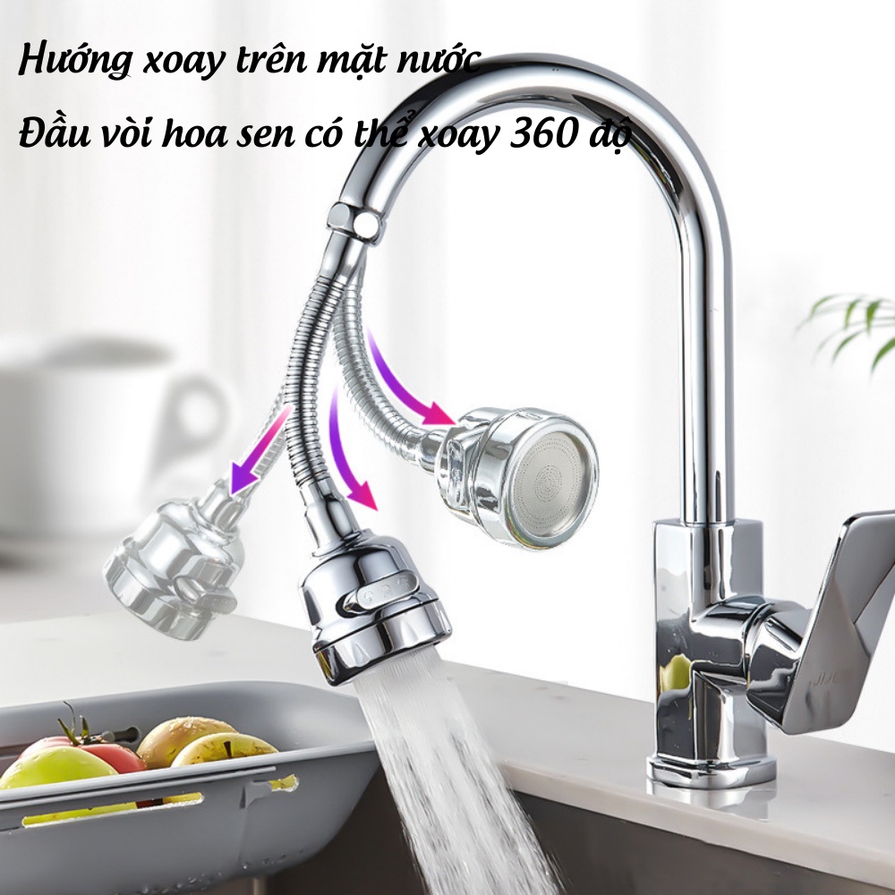 Đầu Nối Vòi Rửa Bát Tăng Áp Có Nút Điều Chỉnh Xoay 360 Độ Tiện Dụng ATILA SHOP