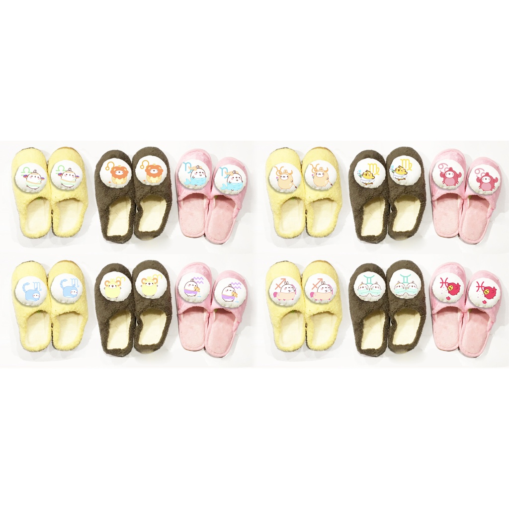 dép lông 12 cung hoàng đạo DTN9 giữ ấm dễ thương cute hoạt hình đi trong nhà