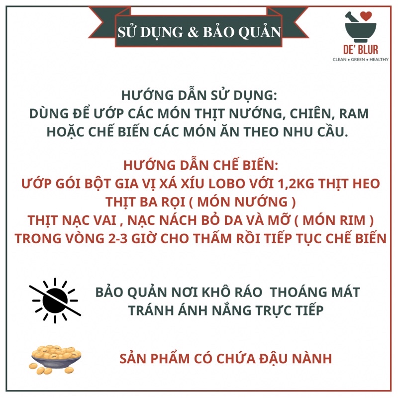 Bột Gia Vị Ướp Xá Xíu Thái Lan - Hiệu Lobo / Roast Red Pork Seasoning Mix / Lốc  / Ăn Chay Được