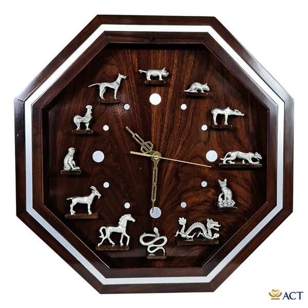 ĐỒNG HỒ 12 CON GIÁP PEWTER 8 CẠNH