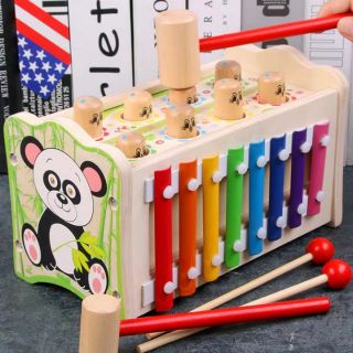 Đồ Chơi Gỗ Thông Minh combo bộ Đập Chuột Kèm Đàn