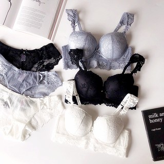 Bộ đồ lót B004 KL ren bèo mút xoài đẩy không gọng