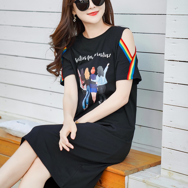 Váy suông dáng dài form rộng hot nhất trong BST váy nữ, chất cotton (ảnh thật)