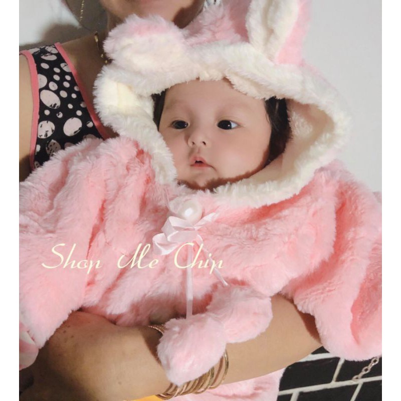 ÁO KHOÁC LÔNG TAI THỎ CHO BÉ GÁI