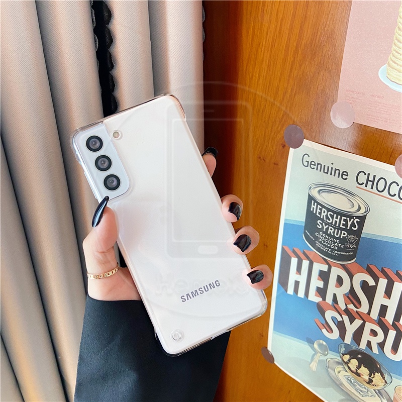 Ốp Điện Thoại PC Cứng Trong Suốt Không Viền Cho Samsung Galaxy S21 S20 S10 S9 Plus Ultra FE S21FE 5G