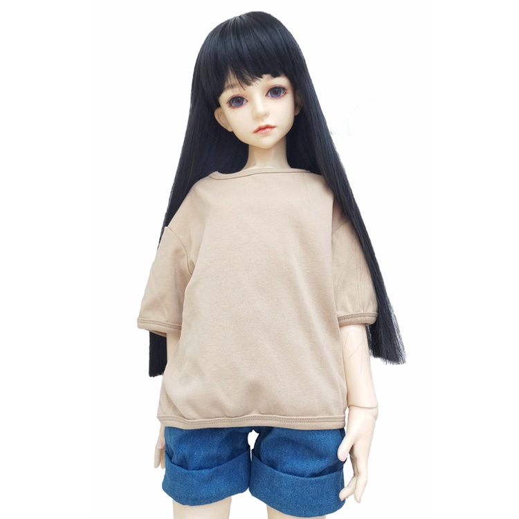 Áo Thun Cotton Tay Lỡ Màu Trơn Cho Búp Bê 1/3 1/4 1/6