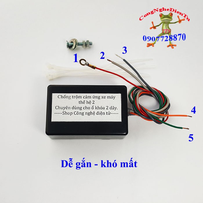 ♦✌ ( ổ khóa 2 DÂY) Chống trộm xe máy cảm ứng thế hệ KHÔNG HAO ACQUY