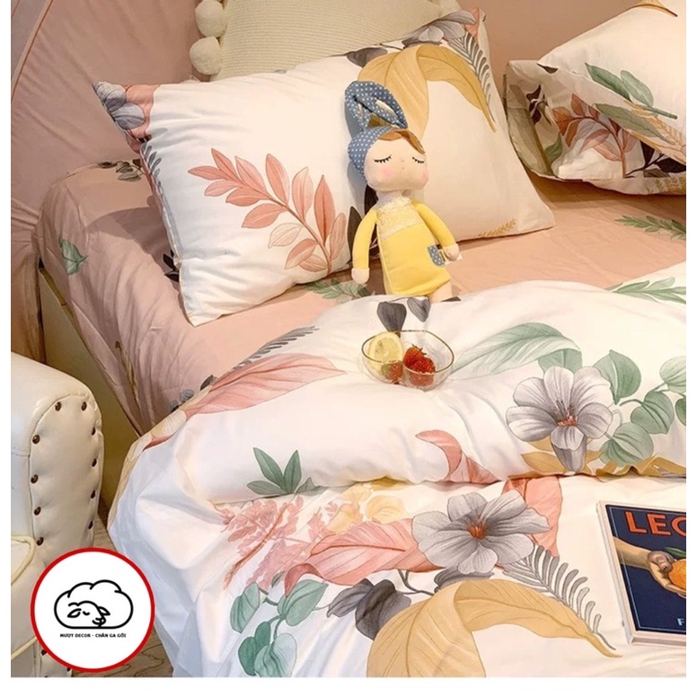 Bộ Chăn Ga Gối ❤️ Cotton living 100% cao cấp đủ size đệm ga giường họa tiết kẻ phong cách Hàn Quốc