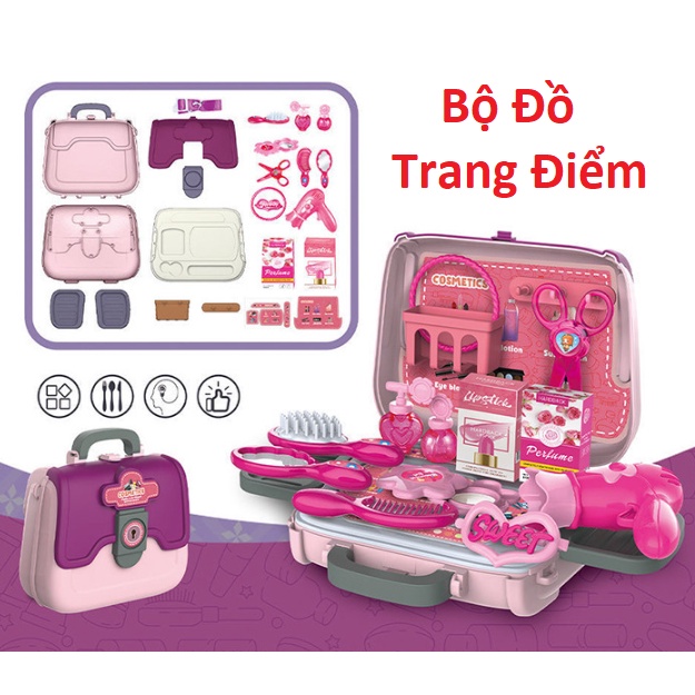 Túi Sách Đồ Chơi Cho Bé, Bộ Đồ Nấu Ăn, Bộ Dụng Cụ Sửa Chữa, Bộ Đồ Trang Điêm Có Dây Đeo