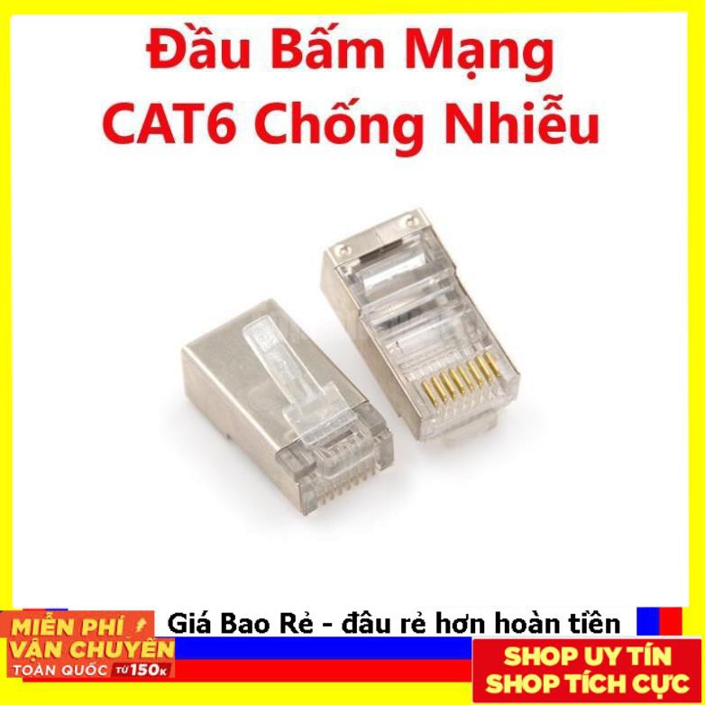 Đầu bấm dây cáp mạng RJ45 CAT6 Chống nhiễu (bán lẻ từng hạt)