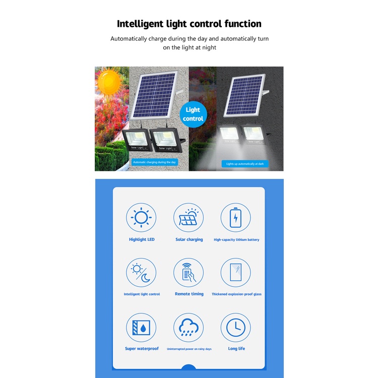 Đèn led MENGNI sử dụng năng lượng mặt trời thông minh siêu sáng chống thấm nước 10w 20w 35w 50w 65w 150w