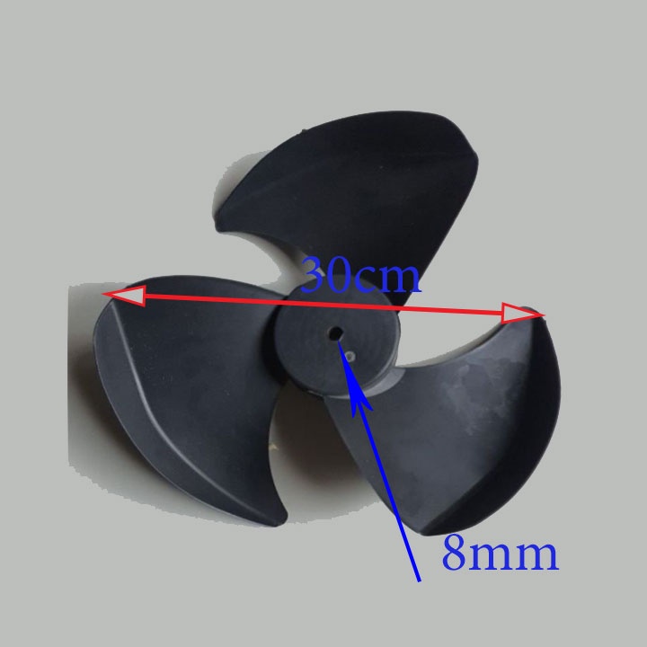 Cánh quạt điều hoà 3 cánh, quạt hơi nước đường kính 30cm lỗ trục 8mm