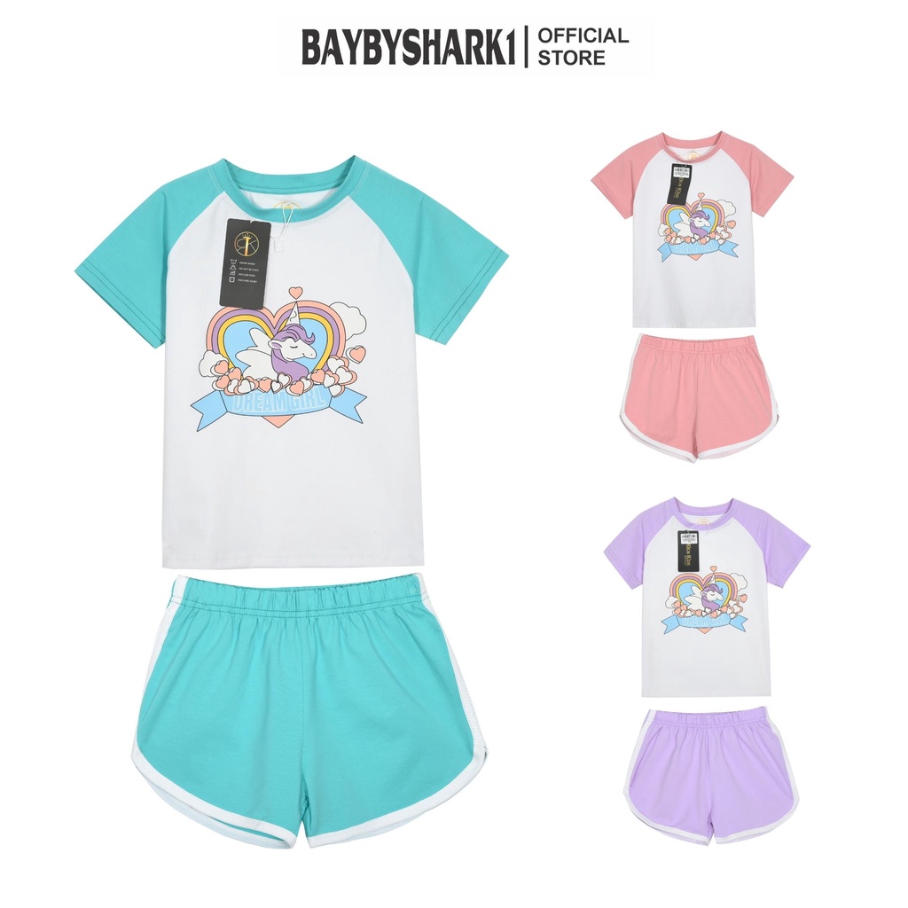 Đồ Bộ Bé Gái Vải Cotton Co Giãn Thoáng Mát, Thấm Hú Mồ Hôi