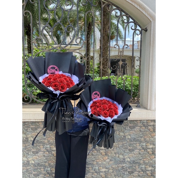 Bó hoa nhũ kim tuyến 20 bông dáng dài