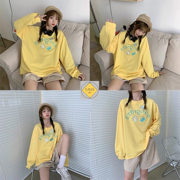 Áo Sweater Nam Nữ Congra Hoa Vàng - Áo Thu Đông Chất Nỉ Ngoại Mềm Mịn Unisex X.Store