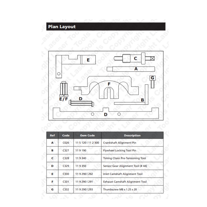 Dụng cụ cân cam bmw n42 n46 320 318 x1 OTOX