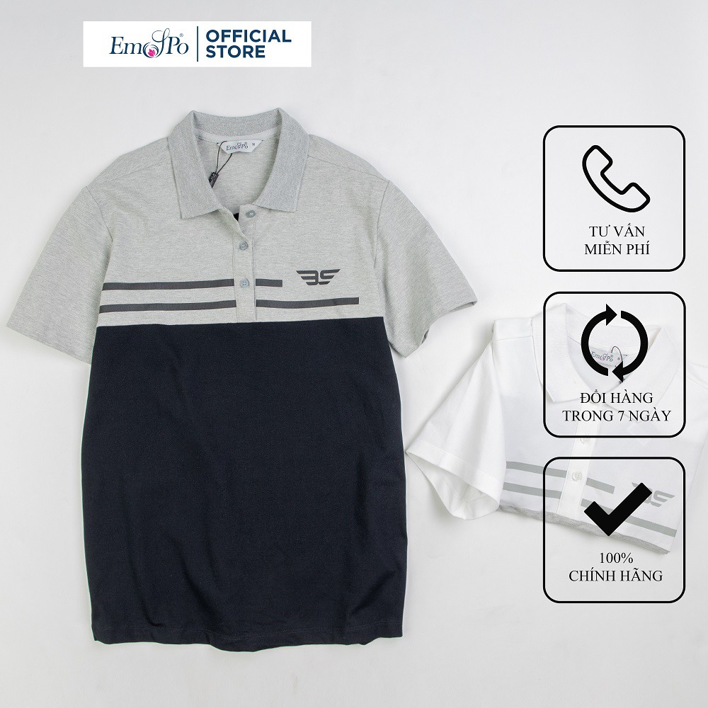 Áo Polo nam cổ bẻ phối UCO vải cotton cá sấu cao cấp, chuẩn form, sang trọng lịch sự màu đen, ghi ATS0444 - EMSPO