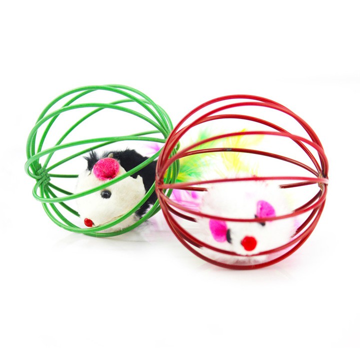 Đồ chơi lồng chuột Kún Miu cho chó mèo, đường kính 6cm