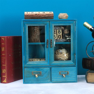 Tủ Gỗ Đựng Đồ Để Bàn Phong Cách Retro