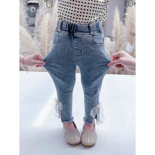 quần loe gắn nơ lụa cho bé