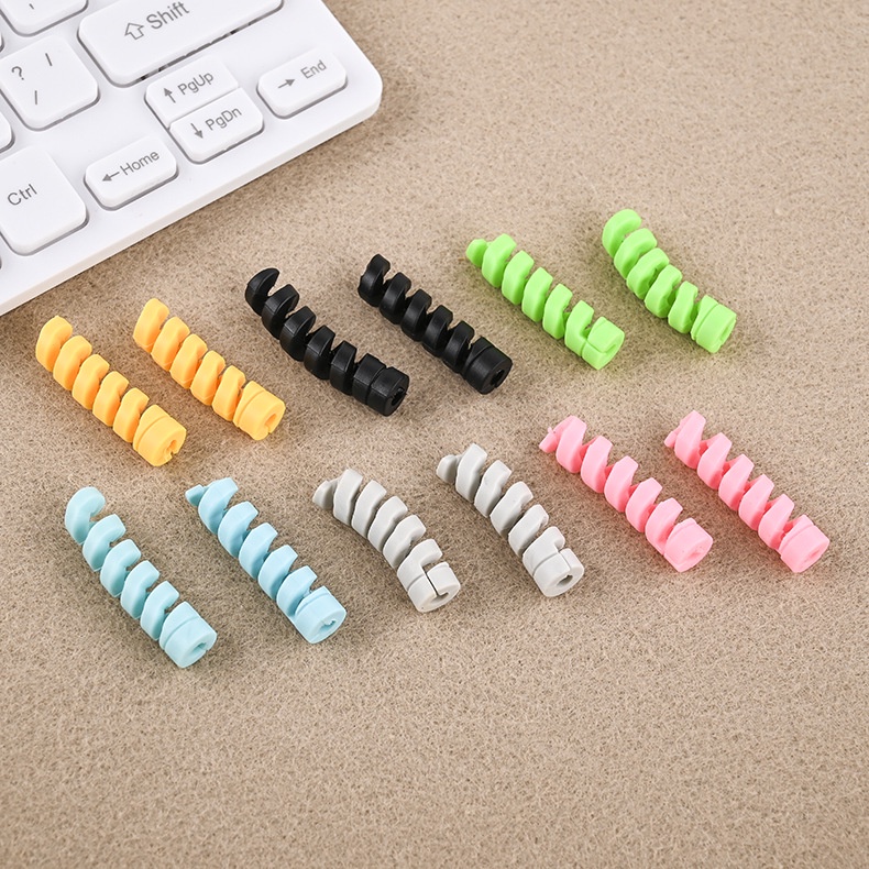 &lt;Video Review&gt; Đai Xoắn Ốc Nút Silicon Bọc Chống Nứt Đứt Gãy Bảo Vệ Cáp Dây Sạc Tai Nghe Vỏ Bọc Cáp Sạc Phụ Kiện U125