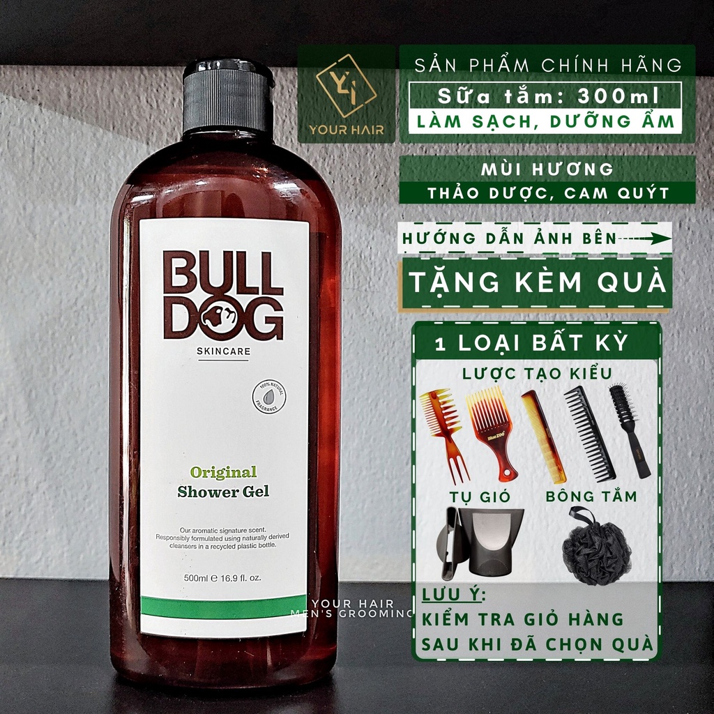 Sữa tắm dưỡng da Bulldog Original Shower Gel - 500ml | Mùi Cam quýt thảo dược