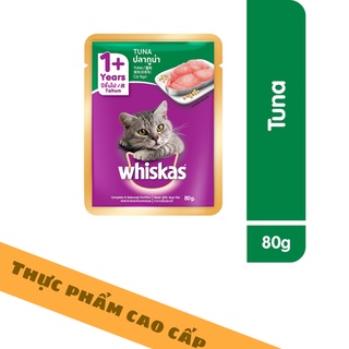 Thức ăn pate cho mèo lớn Whiskas vị cá ngừ túi 80g (1 gói)