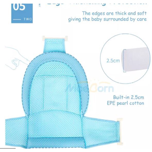 Lưới tắm cho bé chống trơn trượt kích thước 46x35x65cm thoáng nước-màu hồng hoặc xanh