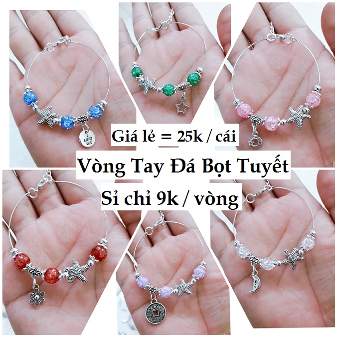 Vòng tay đá bọt tuyết 8mm - phong cách trẻ trung