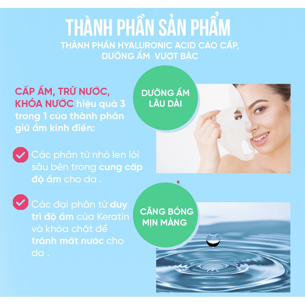 Mặt nạ My Beauty Diary Taiwan Hyaluronic Acid Moisturizing - Mask HA cấp nước và dưỡng ẩm 23ml/Miếng
