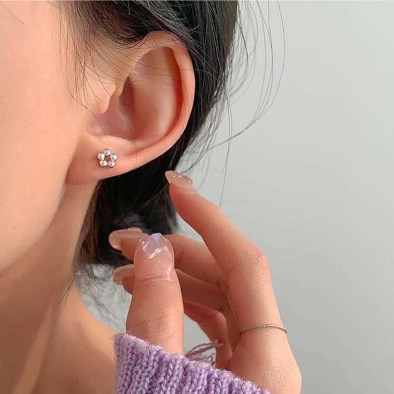 1 Cặp Bông Tai Bạc S925 Hình Hoa Chống Dị Ứng Phong Cách Hàn Quốc Thời Trang Cho Nữ
