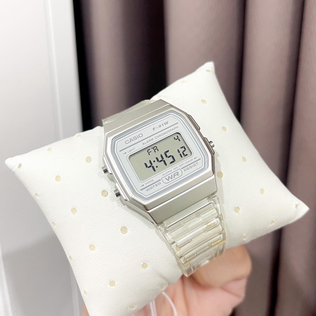 Đồng hồ Unisex Casio F-91WS, đồng hồ chính hãng, dây nhựa dẻo các màu - Mẫu mới 2022
