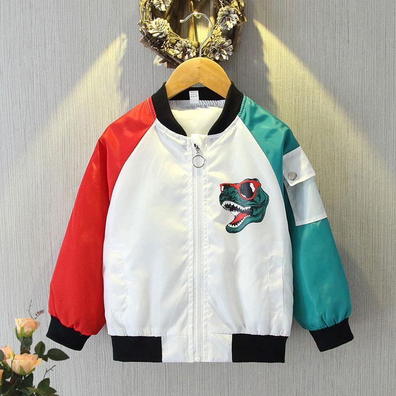 Áo khoác bóng chày họa tiết hoạt hình dễ phối đồ phong cách xuân thu thời trang thường ngày cho bé trai