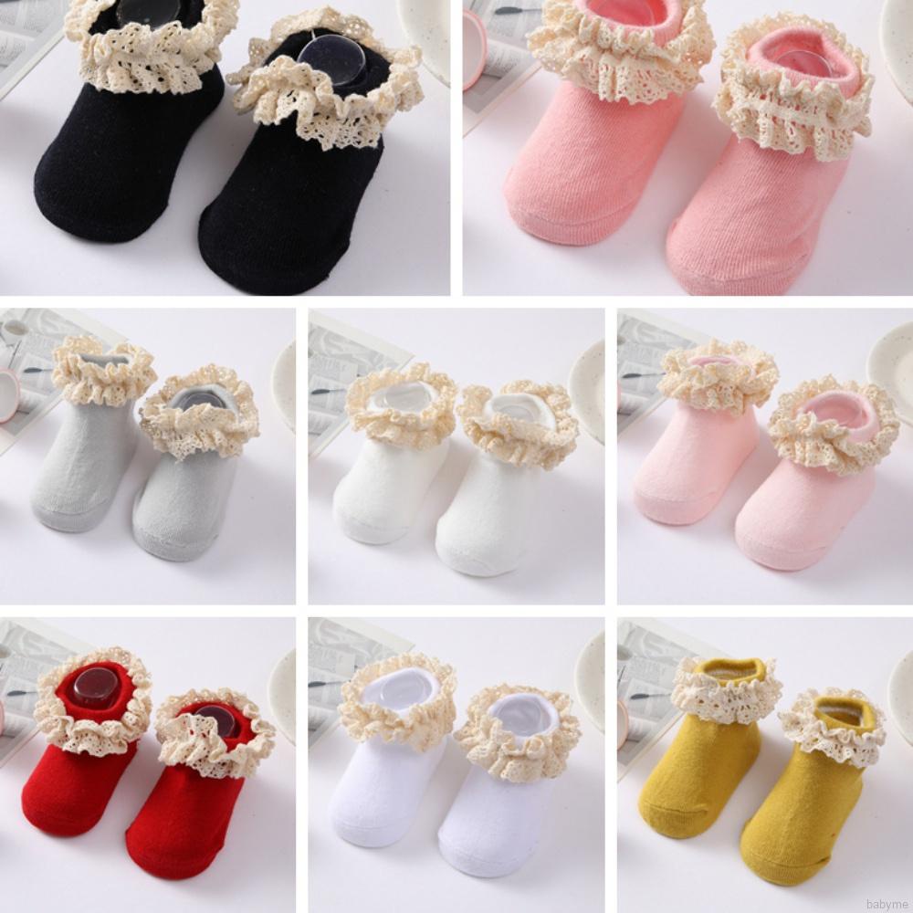 Vớ cotton cổ thấp phối ren thoáng khí phong cách công chúa dễ thương cho bé gái
