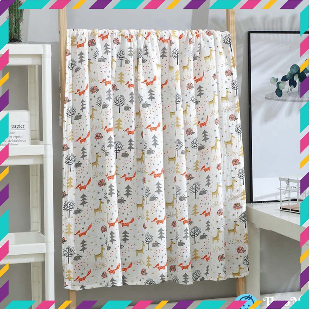 Khăn Tắm Sợi Tre Muslin Cho Bé KT 120x110cm