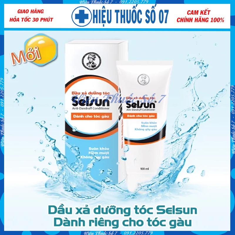 Dầu xả dưỡng tóc Selsun Anti-Dandruff Conditioner 100ml ngăn rụng tóc, phục hồi tóc bị hư tổn và dễ gẫy rụng tóc