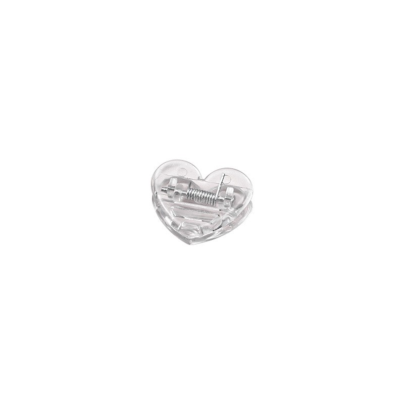 Kẹp tài liệu mini trái tim trong suốt Clear Heart trang trí dễ thương đồ dùng học tập tiện lợi văn phòng phẩm